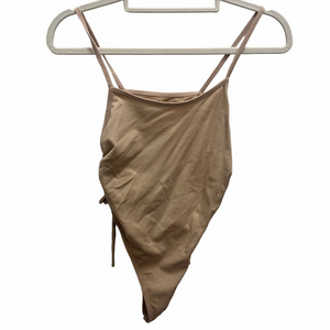 NanaMacs Beige Side Ruched Bodysuit Size XS/Small